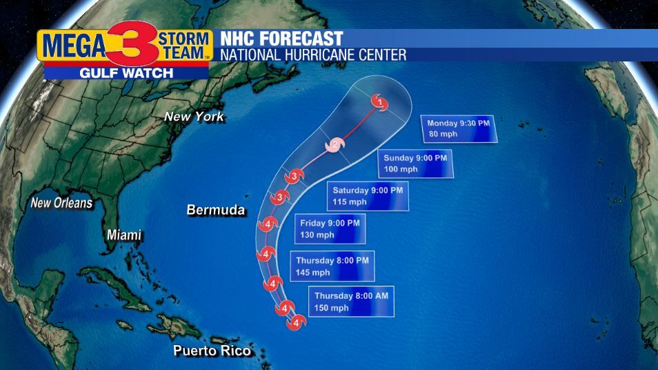 National Hurricane Center Forecast for Sam